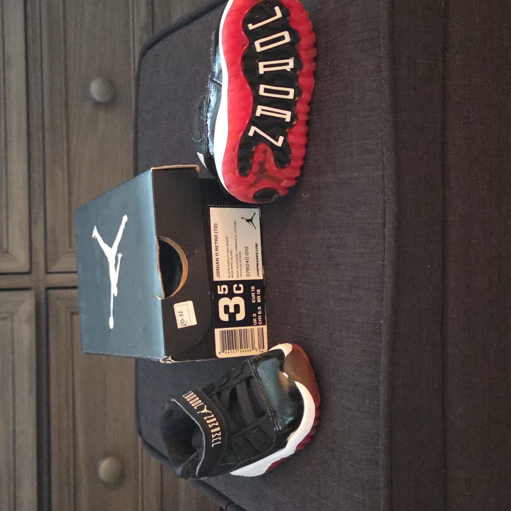 Jordan Baby Black and Red Sneakers